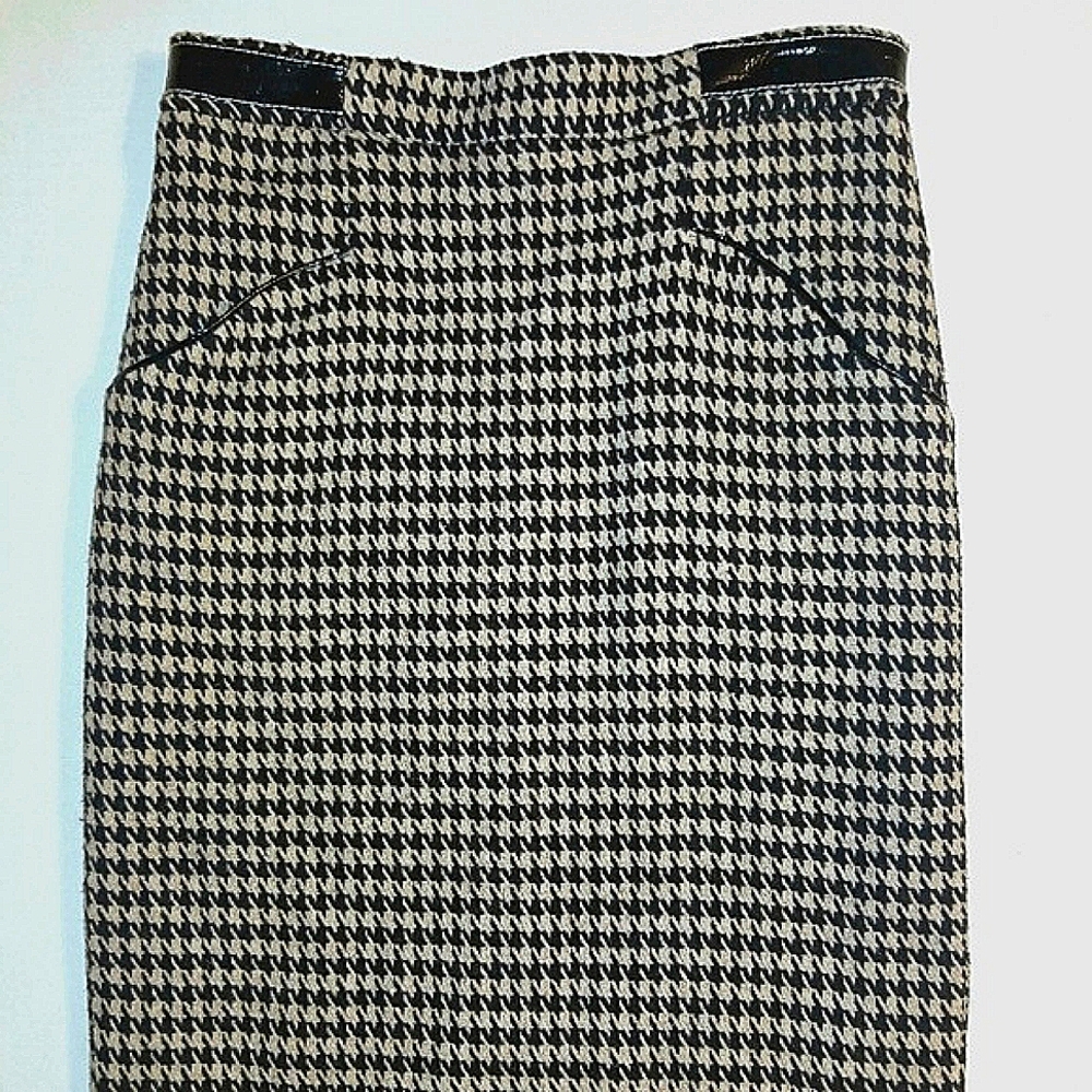 Plenty by Tracy Reese Houndstooth Wool Pencil Skirt Sz 2